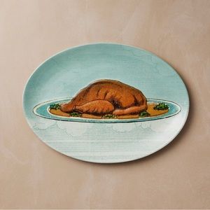 Oval Stoneware Platter Fall Cooked Turkey - John Derian for Target